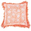 Block Print Fringed Cushion Cover Terracotta