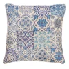 Blue Tile Print Cushion Cover
