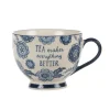 Blue Willow Floral Mug