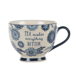 Blue Willow Floral Mug