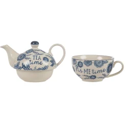 Blue Willow Floral Tea For One