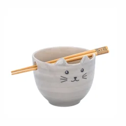 Cat Noodle Bowl - With Chopsticks