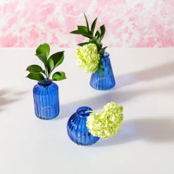 Cobalt Blue Glass Bud Vases - Set of 3