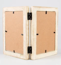 Double White Wood Photo Frame