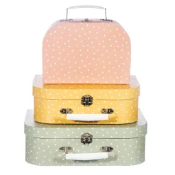 Earth Tones Spotted Suitcase - Set of 3