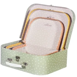 Earth Tones Spotted Suitcase - Set of 3