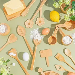 Flower Bamboo Salad Servers