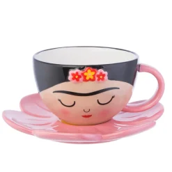 Frida Cup and Flower Saucer Set