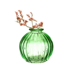 Green Glass Bud Vases - Set Of 3