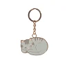Grey Cat Enamel Keyring