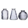 Grey Glass Bud Vases - Set of 3