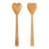 Heart Bamboo Salad Servers