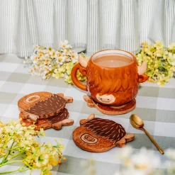 Highland Cow Wooden Coasters - Set of 4