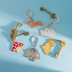Mushroom Enamel Keyring
