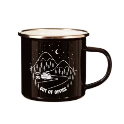 Out Of Office Enamel Black Mug