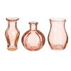 Recycled Glass Vintage Bud Vase Pale Pink - Set of 3
