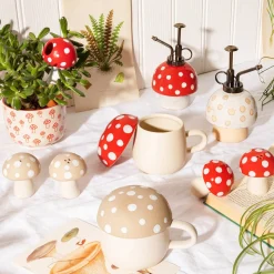 Red Mushroom Mug with Lid