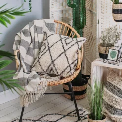 Scandi Boho Stripe Blanket Throw