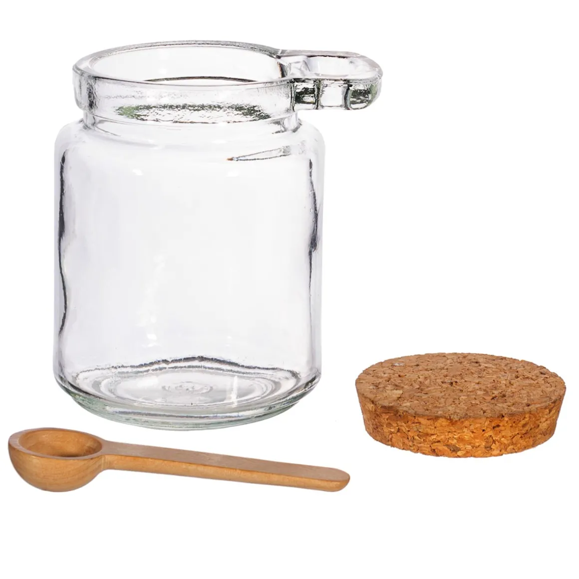 Small Jar with Cork Lid and Spoon