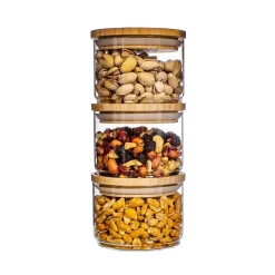 Stacking Glass Storage Jars - Set of 3