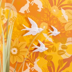Swallow Wall Decorations White- Set of 3