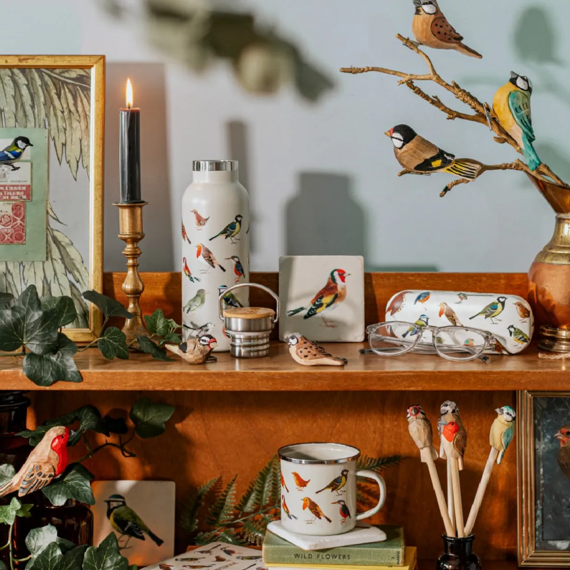Vintage Birds Glasses Case