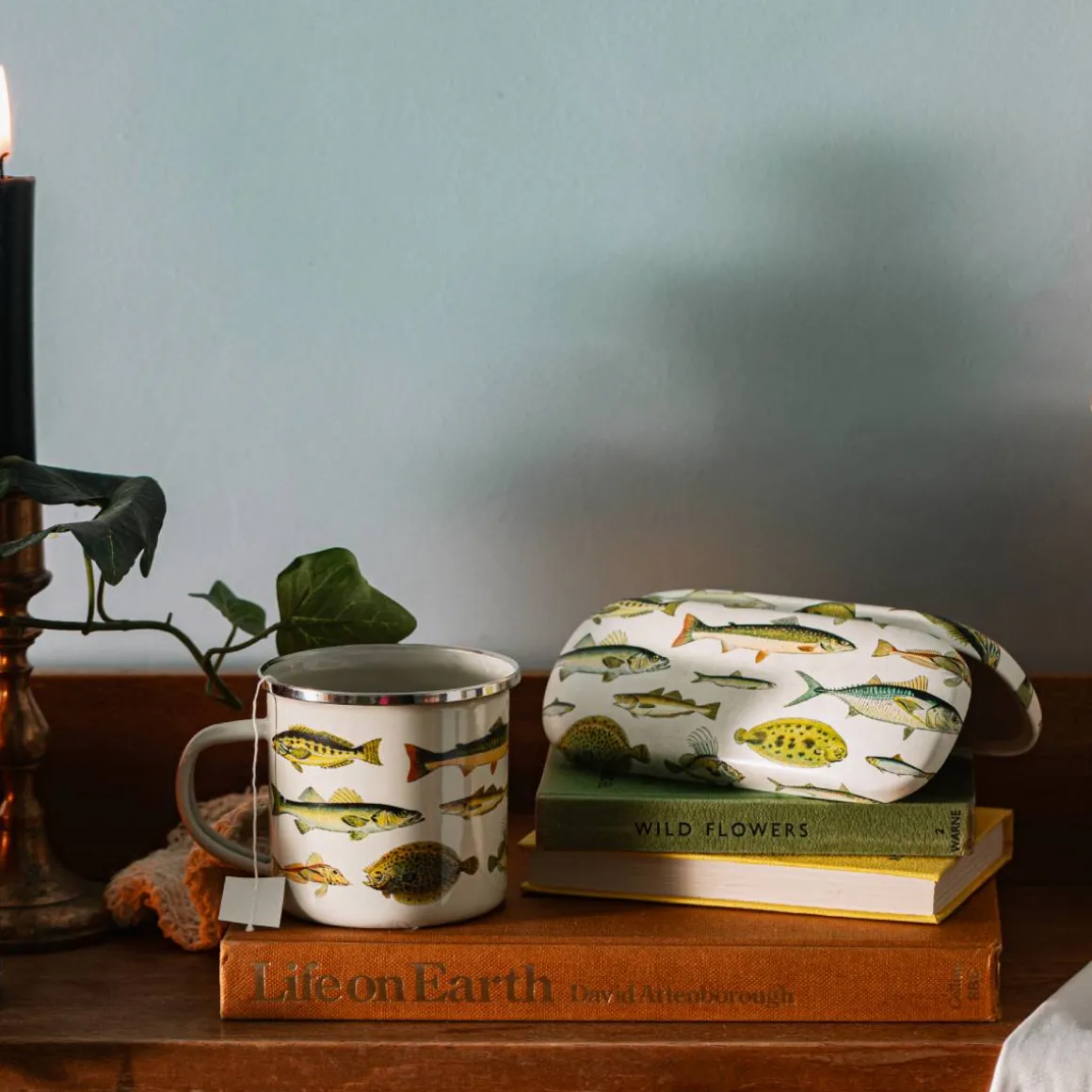 Vintage Fish Enamel Mug