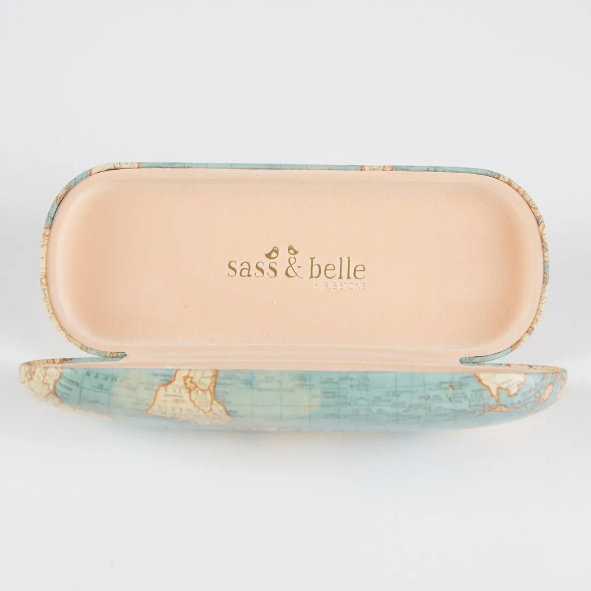 Vintage Map Glasses Case